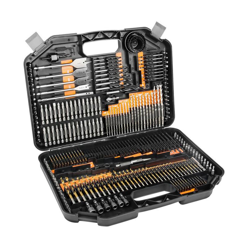 Juego de brocas helicoidales DARK DUCK de 246 piezas con destornillador, estuche de plástico surtido para taladrar y atornillar madera, metal y cemento. Accesorios de herramientas portátiles de alta resistencia.