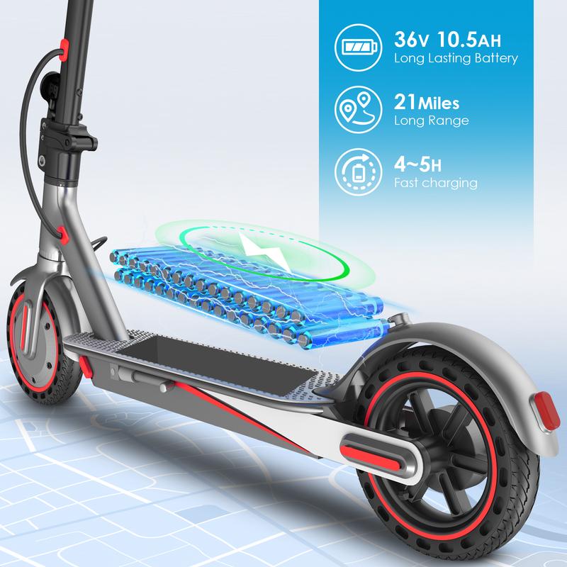 Patinete eléctrico 2025 con batería de litio de 7,8 Ah, motor sin escobillas de 350 W, largo alcance, neumáticos tipo panal, ligero y plegable.