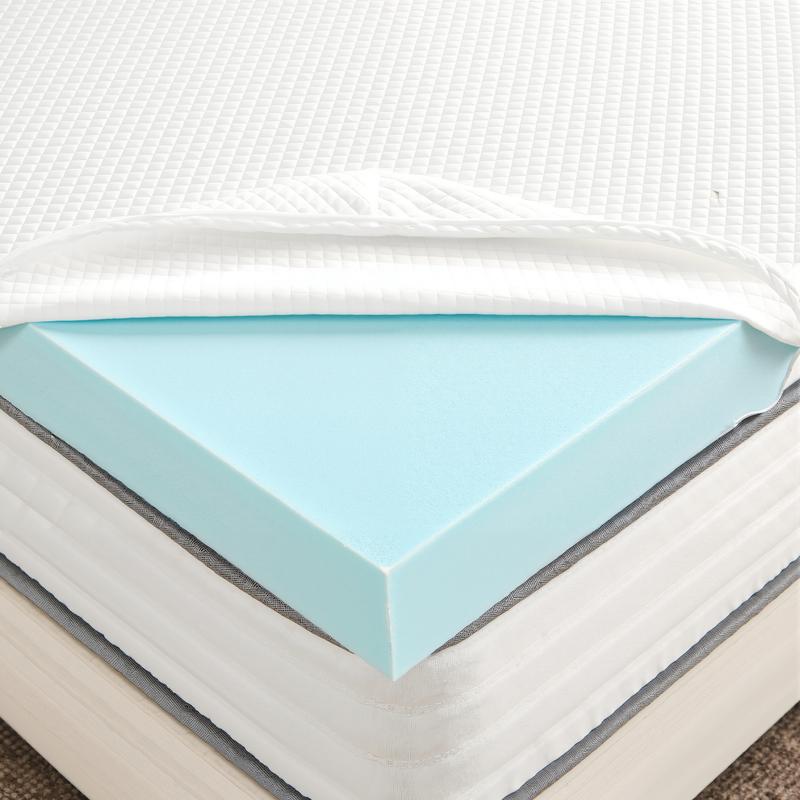 Cubrecolchón Sweetcrispy de espuma viscoelástica refrescante con infusión de gel de alta calidad, con funda suave extraíble, almohadilla rectangular ventilada con cremallera metálica de alta calidad para sofá cama, autocaravanas y caravanas (diseño de esp
