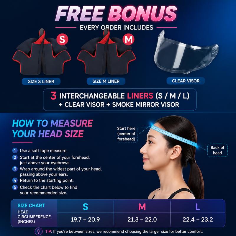 Casco de moto LeLW con orejas de gato, bonito casco integral para mujeres y hombres, casco de seguridad con certificación DOT, doble visera, forro extraíble y lavable, compatible con Bluetooth, sistema de ajuste regulable, incluye bolsa para el casco.