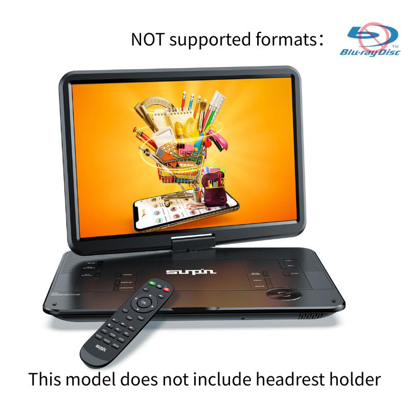 Reproductor de DVD portátil de 17,9" para niños, pantalla giratoria HD grande de 15,6", altavoces estéreo de alto volumen, sin restricción de región, batería de gran capacidad de 6 horas, control remoto, compatible con CD/USB/tarjeta SD/sincronización de 