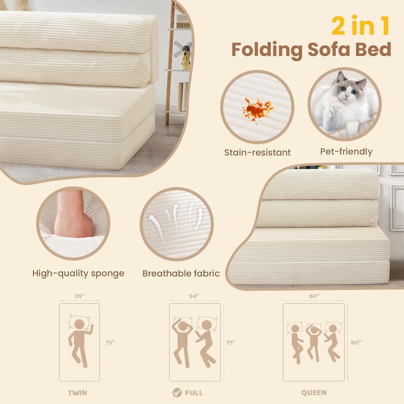 Sofá cama plegable Juikury, sillón cómodo, sofá de suelo, colchón plegable para apartamento, sala de estar, dormitorio, muebles para niños y adultos, cama para mascotas.