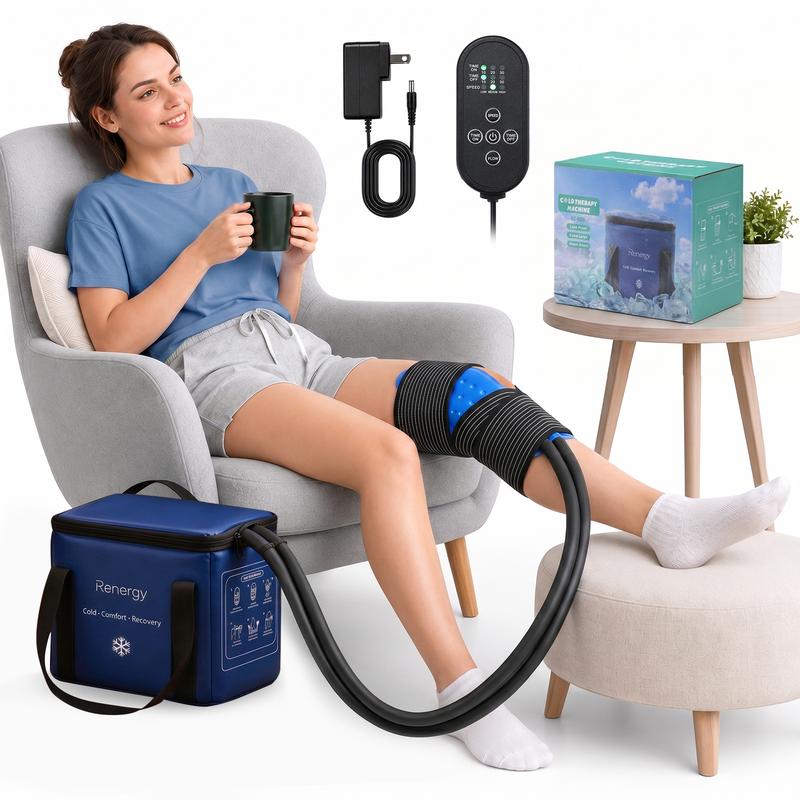 ¡Calidad superior a un precio increíblemente bajo! Máquina de crioterapia, temporizador programable para la rodilla después de una cirugía, máquina de crioterapia portátil con bomba silenciosa, almohadilla fría grande para tobillo, articulaciones del braz