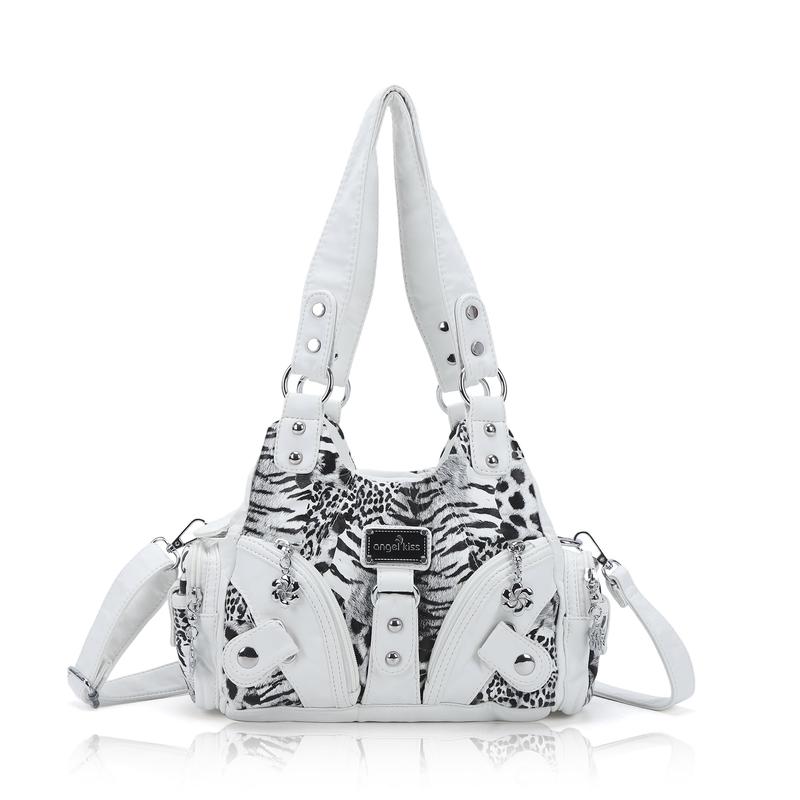 Bolso de mano pequeño y moderno para mujer Angel Kiss - Bolso tote multibolsillos de piel texturizada Vagen con cremallera, bolso de hombro Tramp, bolso Angel Kiss, accesorios para mujer, estilo veraniego