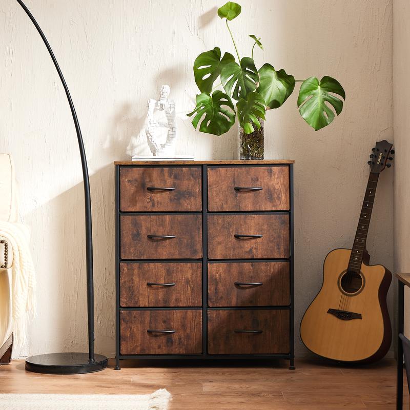 Cajonera organizadora de tela de 8 cajones - Cómoda moderna para dormitorio, armario y mueble de interior multiusos para sala de estar y apartamentos.