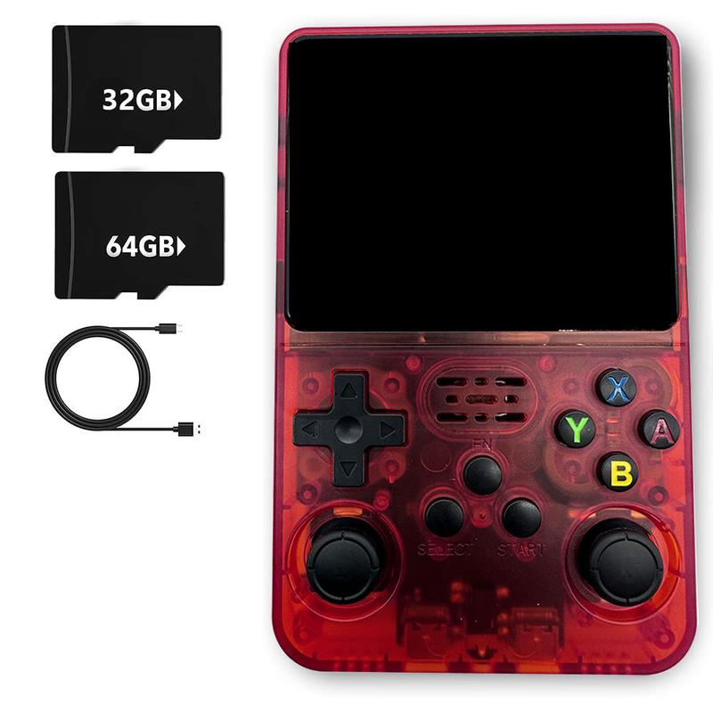 Consola de juegos portátil retro inalámbrica compacta WUDS R36S: pantalla IPS de 3,5 pulgadas, tarjeta TF de almacenamiento ampliable de 32+64 GB con emulador preinstalado, dispositivo arcade Linux, reproductor de vídeo USB, regalo interactivo para hombre