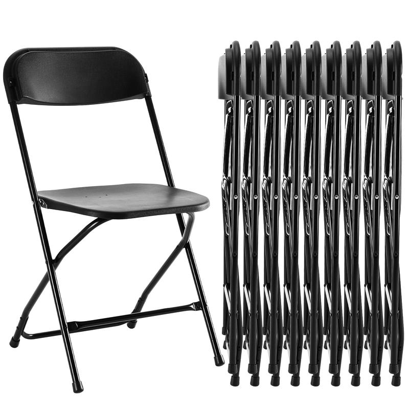 【Oferta de verano】Sillas plegables de plástico Sweet Furniture S con capacidad para 150 kg, sillas plegables de metal resistentes, fáciles de usar y almacenar.
