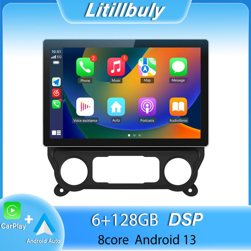 Autoestéreo de 13.1" para Chevy Silverado y GMC Sierra 2014-2018: CarPlay/Android Auto inalámbrico, navegación GPS (se requiere una caja de fibra óptica adicional para el sistema Bose).