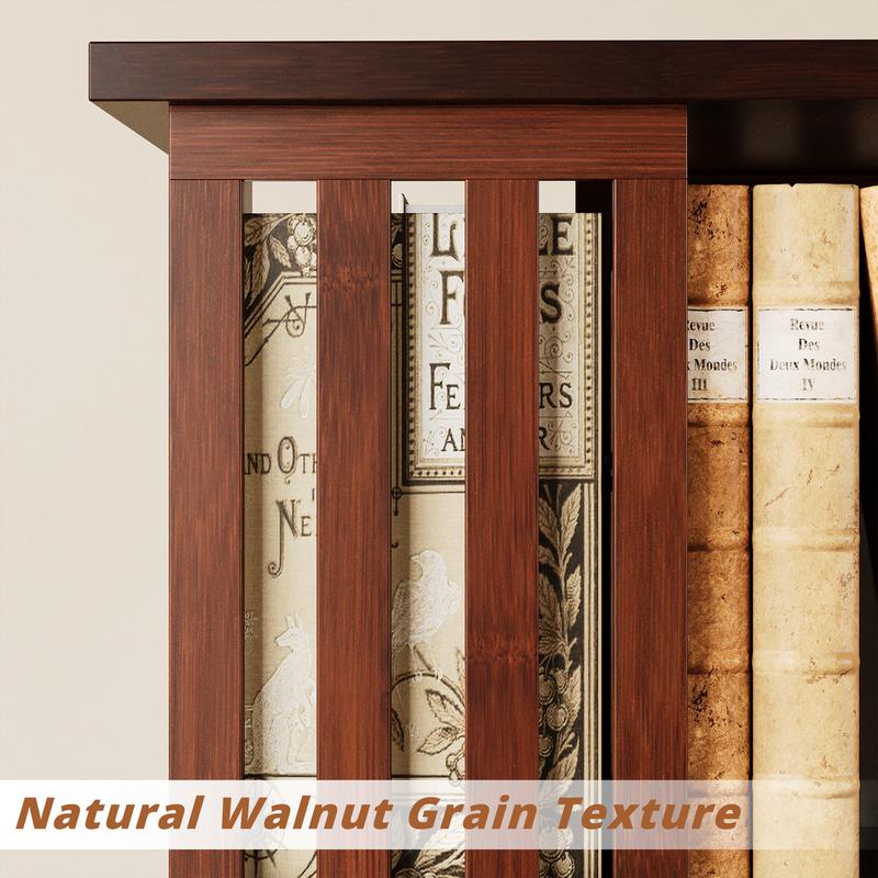 Estantería giratoria de 360° con cajones IRONCK de 60" y 5 niveles de madera de bambú, estantes ergonómicos ajustables, estante de almacenamiento giratorio para sala de estar y dormitorio.