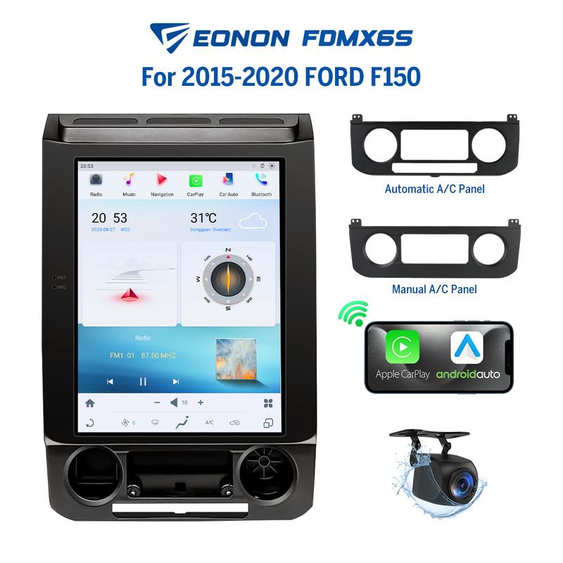 El sistema de audio para automóvil EONON es compatible con los modelos de 2015 a 2020 y admite CarPlay y Android Auto (con y sin cable). Incluye una unidad principal con pantalla táctil IPS Android 13 de 12,1 pulgadas, sonido envolvente DTS, Bluetooth, GP