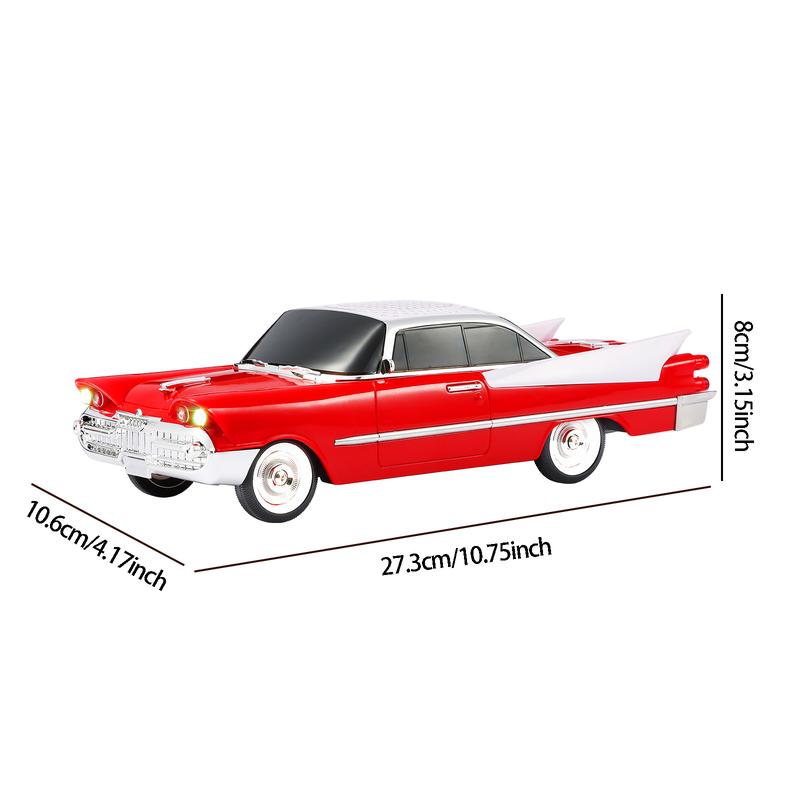 Altavoz Bluetooth WSTER WS-1965 réplica de muscle car clásico con luces LED, batería recargable y audio portátil para amantes de los coches.