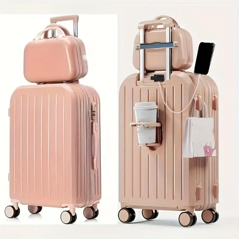 Juego de maletas pequeñas de 2 piezas de ABS+PC con carcasa rígida y diseño clásico, aptas para llevar a bordo. Maletas elegantes y duraderas, equipaje ligero con un bolso de mano. Tamaño cabina, color azul. Juego de maletas para la vuelta al cole.