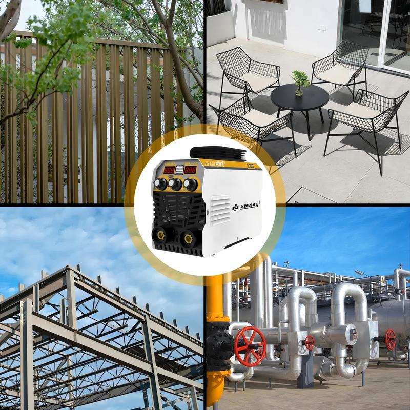 Máquina de soldar portátil ADESKE MMA-155 – Doble voltaje 110V/220V, salida de 120A, pantalla digital, protección contra sobrecarga, kit de soldadura completo para el hogar, reparación de automóviles y construcción.