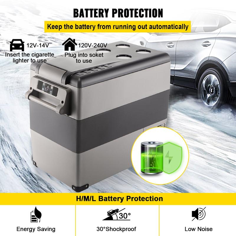 Refrigerador portátil de 12 voltios con enfriamiento rápido y control por aplicación (-4℉~68℉). Nevera para coche con alimentación de 12/24 V CC y 110-240 V CA para viajes, camping y uso doméstico.
