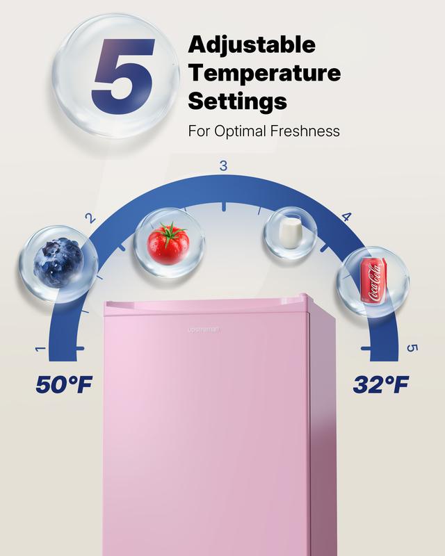 Mininevera Upstreman de 90 litros con congelador - Nevera de viaje compacta de una puerta, estantes de plástico, modelo BR321 de alta eficiencia, termostato ajustable, silenciosa, de bajo consumo energético para dormitorios, con un servicio al cliente fia