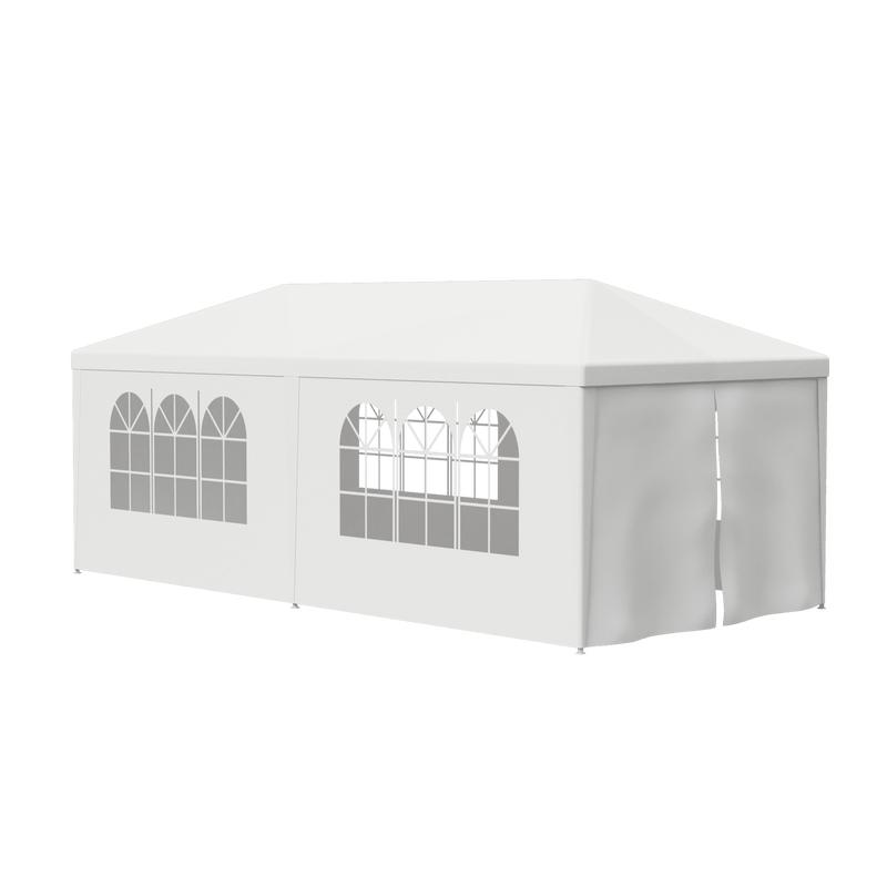 Toldo parasol de gran tamaño - SUPERDEAL Toldo exterior con estructura de acero, opción de varios tamaños, material de polietileno para bodas y eventos (blanco)