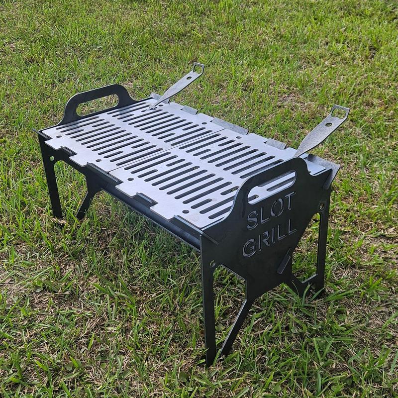 Parrilla ranurada compacta - Barbacoa de exterior de acero al carbono