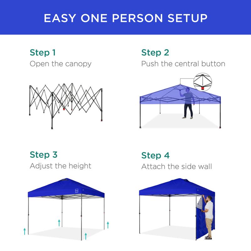 Toldo plegable de fácil montaje de 3x3 metros, tienda portátil con pared lateral, apertura con un solo botón, incluye estuche.