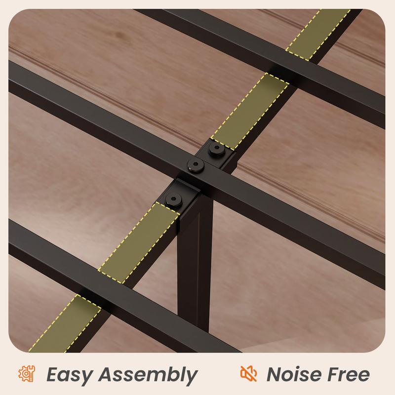 Estructura de cama completa con cabecero, espacio de almacenamiento debajo de la cama, puertos de carga integrados, diseño robusto y silencioso, montaje sin herramientas, no requiere somier.
