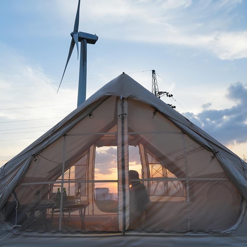 Tienda de campaña inflable grande PAKICETUS con claraboya, ventilación rápida y diseño de malla transpirable, ideal para glamping de verano, con estufa incluida, montaje rápido para familias de 4 a 6 personas, para todas las estaciones, artículos esencial