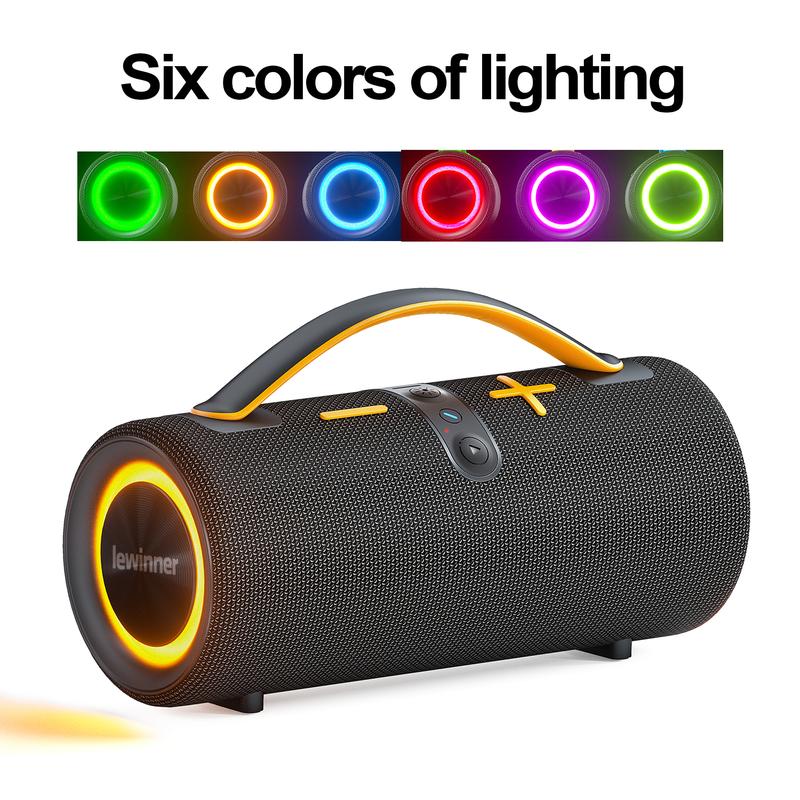 Oferta relámpago Altavoz inalámbrico Bluetooth portátil Lewinner, resistente al agua, 30W*2 altavoces duales, IPX7, portátil, con graves potentes, audio estéreo, luces RGB, emparejamiento TWS, ideal para fiestas en casa y al aire libre, playa. Ideas de re