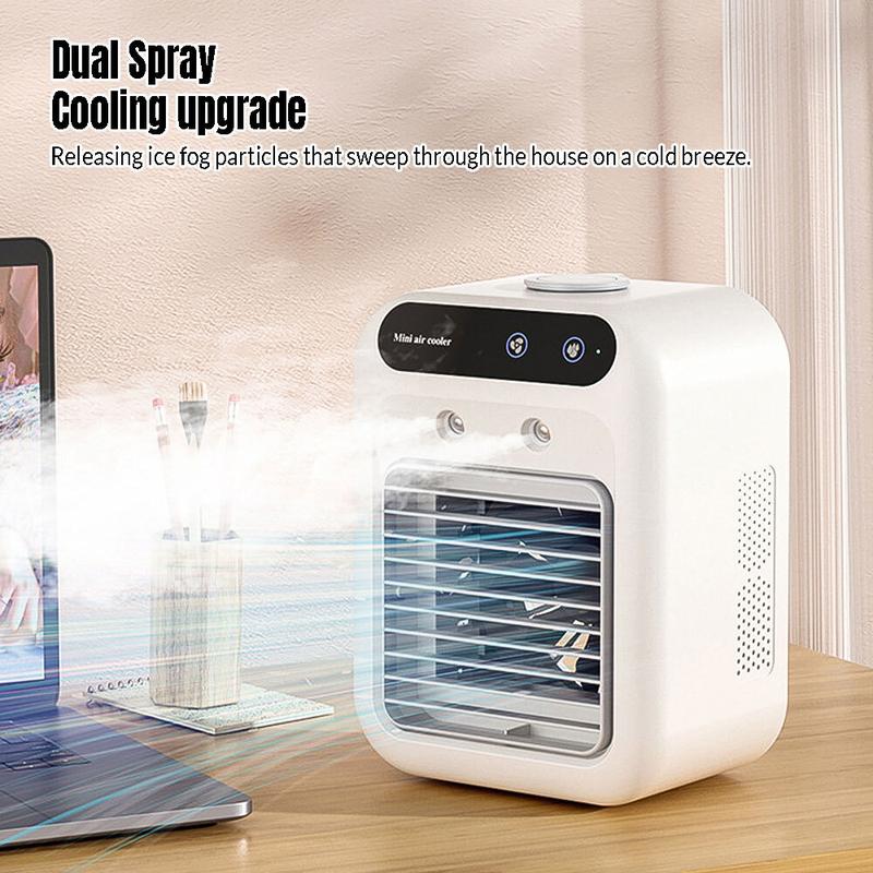 Aire acondicionado portátil 3 en 1, silencioso, con enfriador de aire, humidificador y ventiladores.