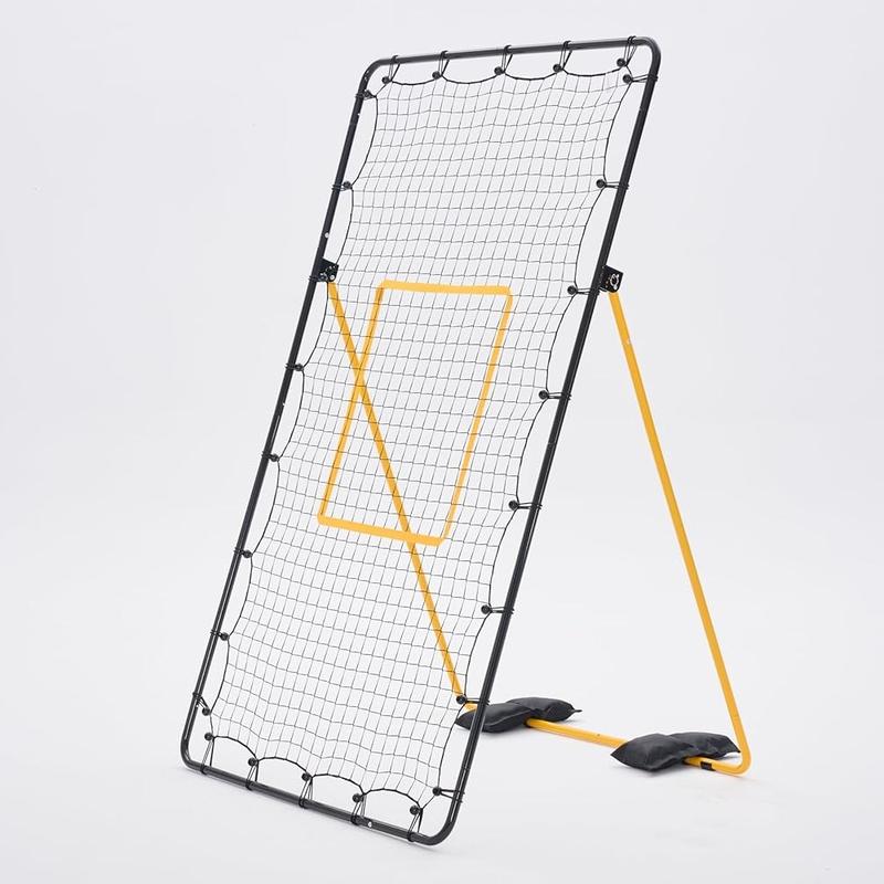 Red de rebote para voleibol Sweetcrispy de 2,1 x 1,2 m, entrenador portátil con estructura de acero y red de alta resistencia, 5 ángulos ajustables para adultos, playa y parque, voleibol, todas las edades, montaje portátil, multideporte, buen rebote, devo