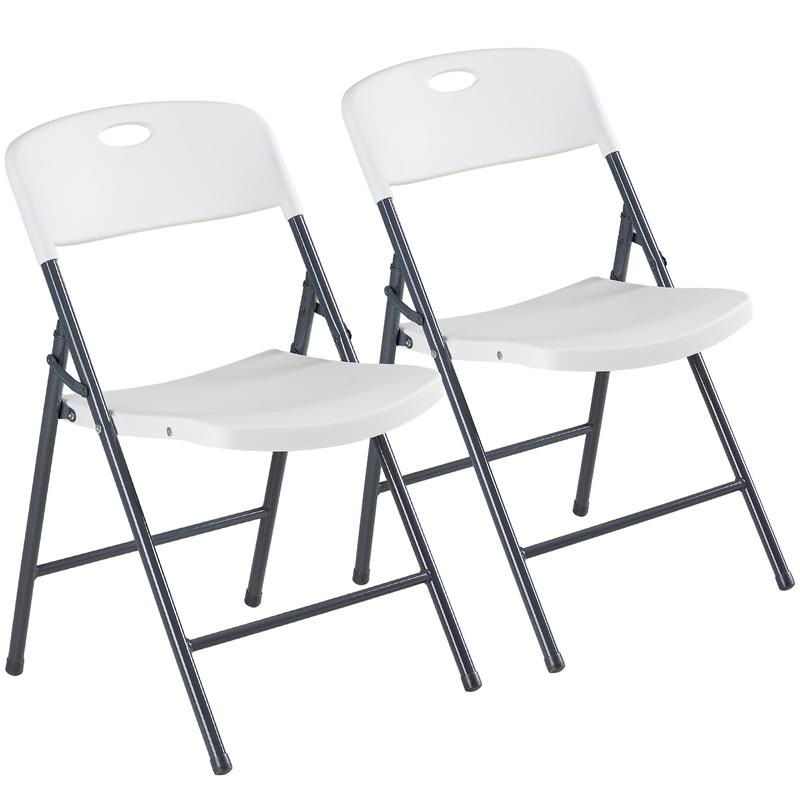 Silla plegable de plástico resistente Sweetcrispy - Respaldo ergonómico, capacidad de peso de 150 kg, apilable, portátil, para interiores y patios, sillas plegables de plástico, sillas