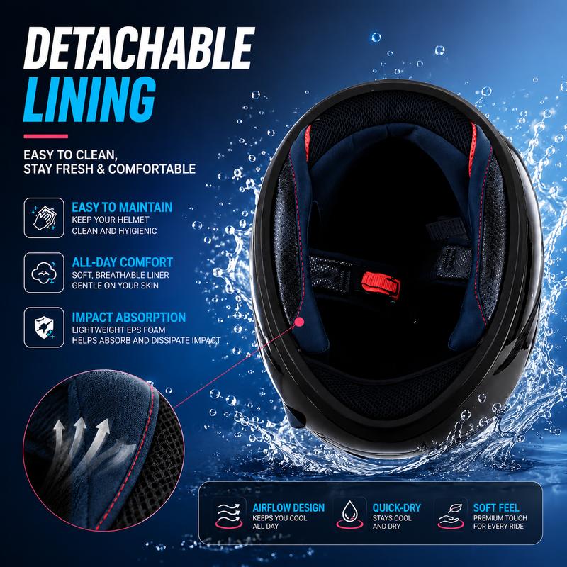 Casco de moto LeLW con orejas de gato, bonito casco integral para mujeres y hombres, casco de seguridad con certificación DOT, doble visera, forro extraíble y lavable, compatible con Bluetooth, sistema de ajuste regulable, incluye bolsa para el casco.