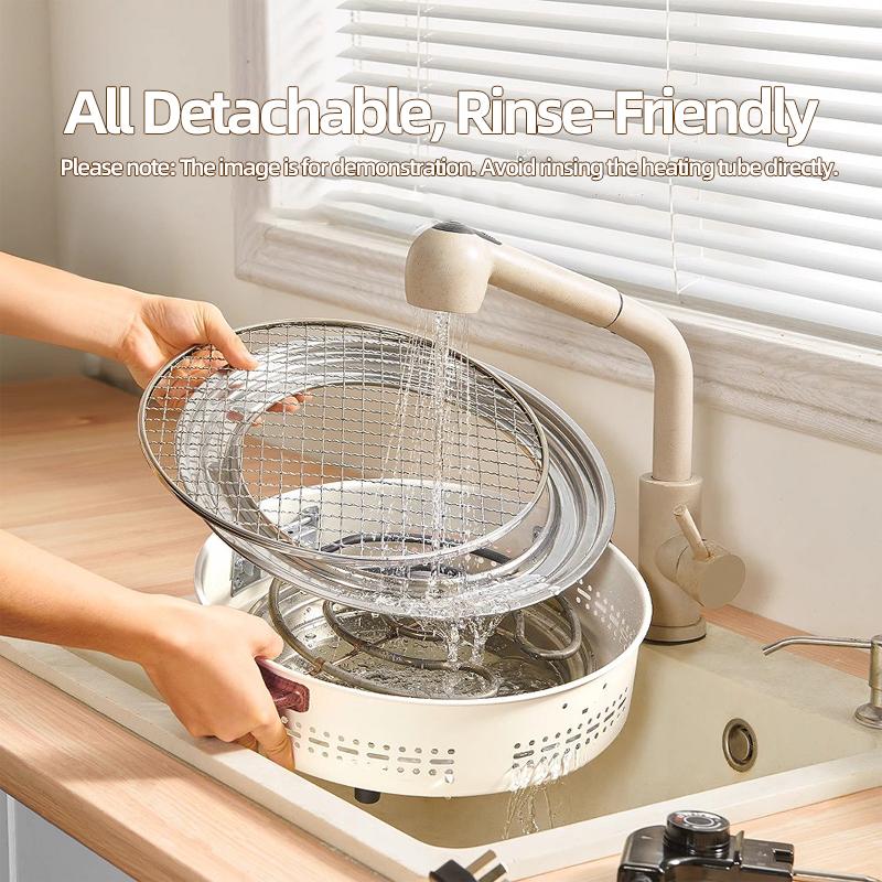 Parrilla portátil multifunción 2 en 1 Aoran, con funcionamiento a carbón y eléctrico, ideal para asar, cocinar y hervir agua; perfecta para reuniones familiares y acampadas al aire libre.