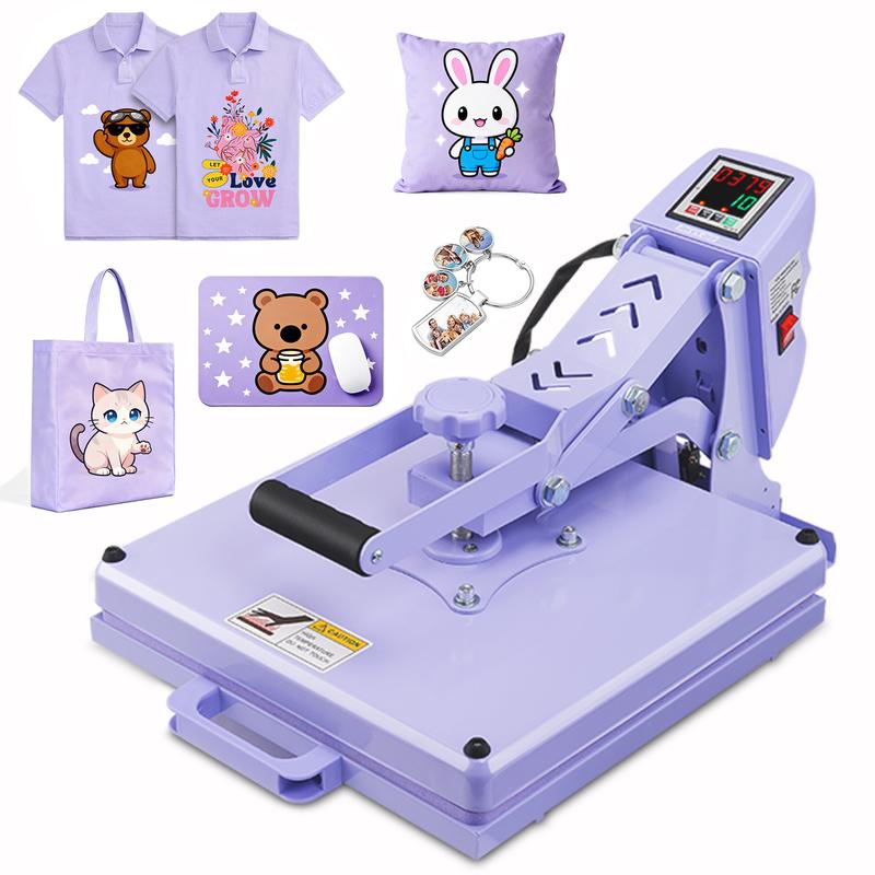 Prensa térmica de sublimación deslizante AKEYDIY de 15 × 15 pulgadas, prensa térmica con tapa abatible, máquina de transferencia digital de grado industrial, calentamiento rápido, adecuada para vinilo de transferencia térmica, funciona para camisetas, bol