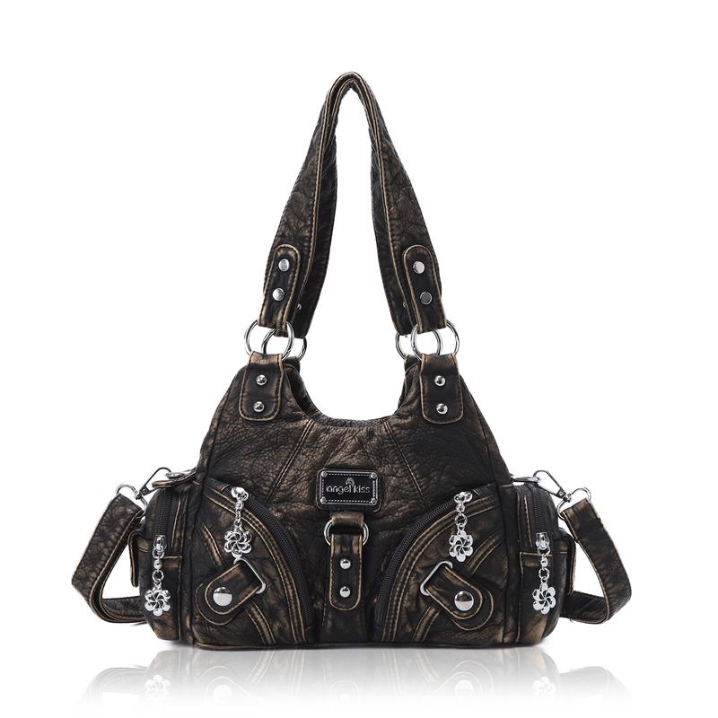 Bolso de mano pequeño y moderno para mujer Angel Kiss - Bolso tote multibolsillos de piel texturizada Vagen con cremallera, bolso de hombro Tramp, bolso Angel Kiss, accesorios para mujer, estilo veraniego