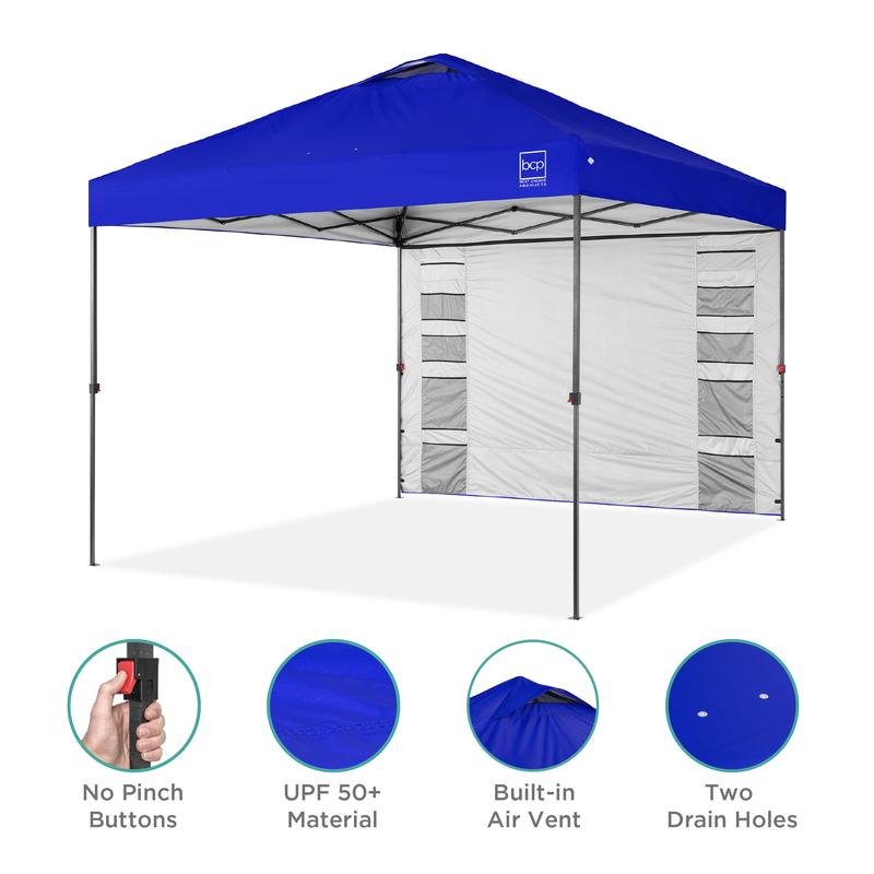 Toldo plegable de fácil montaje de 3x3 metros, tienda portátil con pared lateral, apertura con un solo botón, incluye estuche.