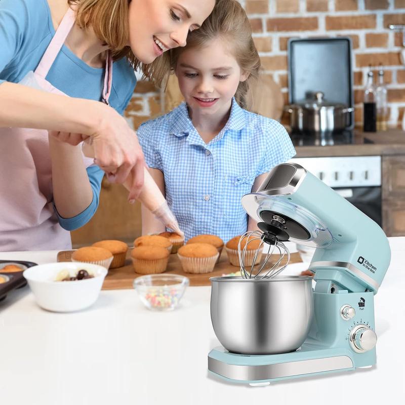 Batidora de pie Kitchen in the Box, batidora eléctrica pequeña de 3.2 cuartos, 6 velocidades, portátil y ligera para uso diario, duradera. ¡Consíguela ahora!