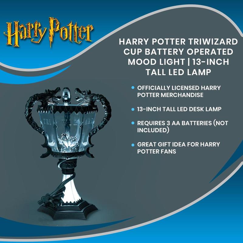 Lámpara de ambiente LED de 33 cm (13 pulgadas) con forma de la Copa de los Tres Magos de Harry Potter (funciona con pilas)