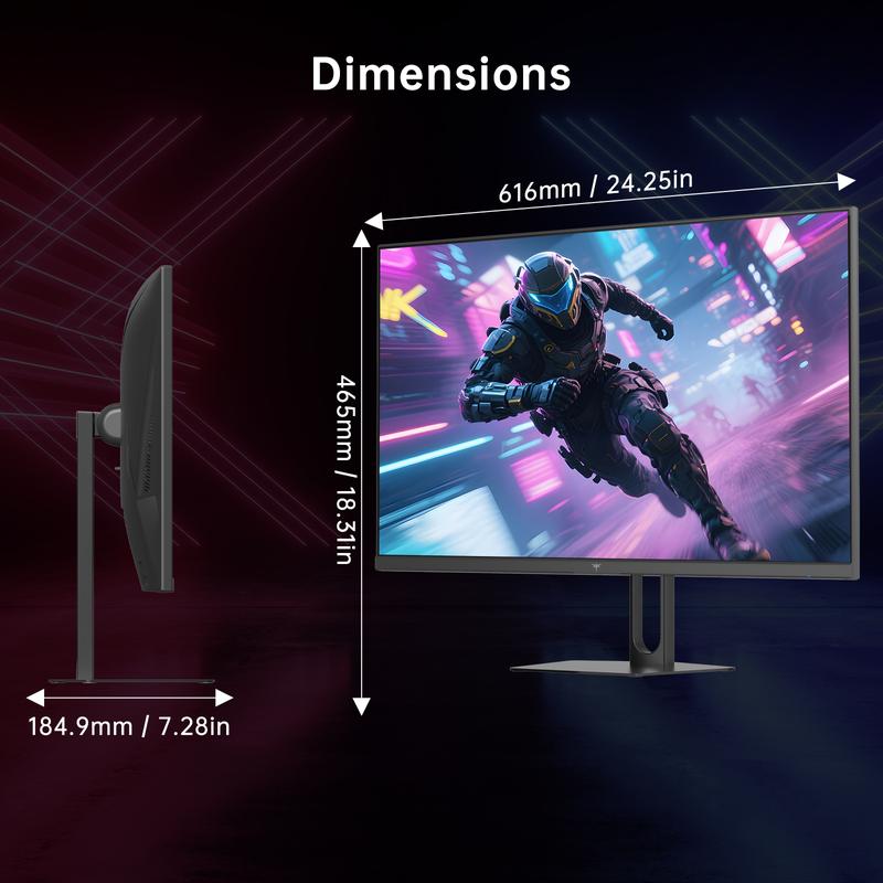 Monitor para juegos KTC de 27" 2K QHD 200Hz IPS rápido, 2560*1440, hasta 210Hz, HDR 400, GTG 1ms, DP@200Hz, HDMI@144Hz, Freesync adaptativo y G-sync, 131% sRGB, altavoces duales de 2W integrados, monitor para PC gamer con 2 HDMI 2.0 y 2 DP1.4, H27T22C-3