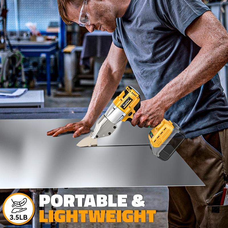 Cortadora de chapa metálica para Dewalt 20V, batería no incluida, cizalla para chapa metálica - Torque de 221 ft-lbs - Corta material de calibre 18 para acero, cuero y alfombras - con cabezal pivotante de 360 ​​grados