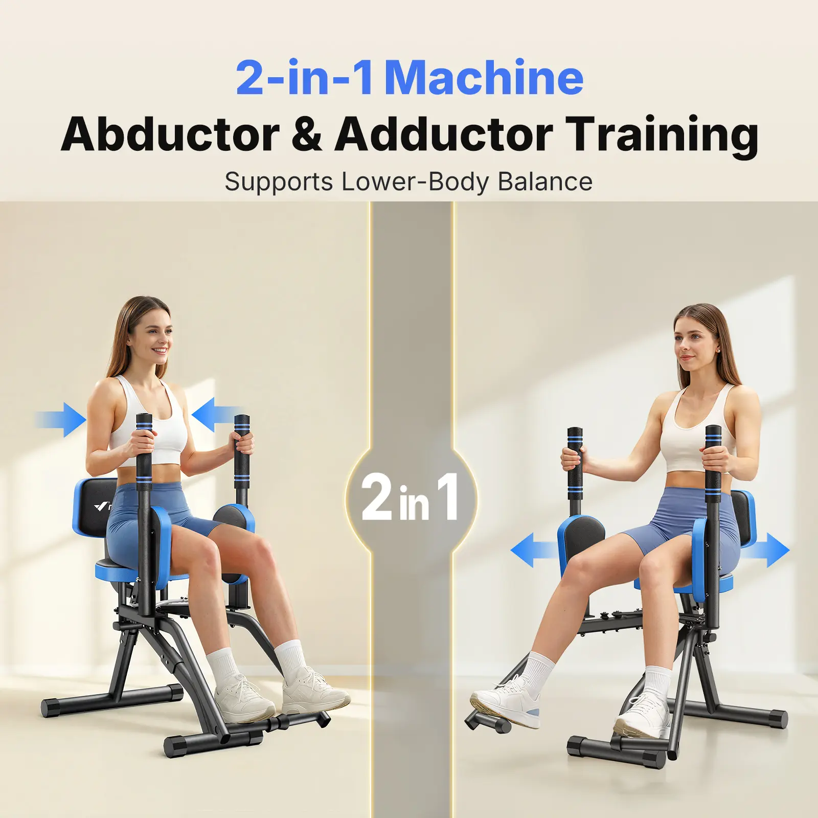 Máquina de abducción de cadera, entrenador de glúteos y ejercitador de espalda alta ajustables, capacidad de carga de 330 libras, equipo de entrenamiento de muslos para esculpir la cadera y levantar los glúteos.