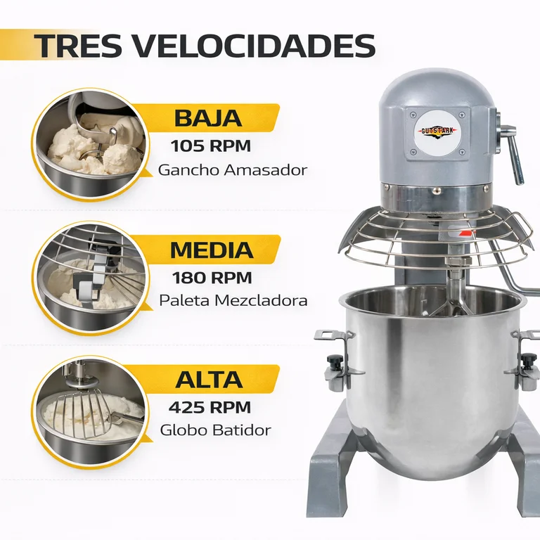 Batidora Industrial Gutstark 20lt Planetaria Pedestal 750w Accesorios