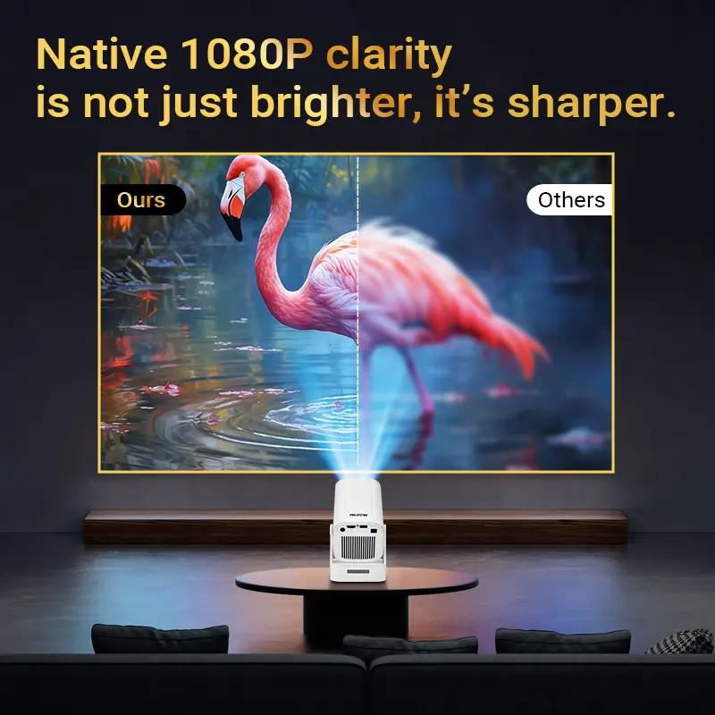 Proyector HY260 Pro con enfoque automático, compatible con 4K, 330 ANSI, Wi-Fi 6 dual, Bluetooth 5.4, resolución 1080p nativa, corrección trapezoidal automática, Android 11, altavoz integrado Allwinner H713, cine en casa, películas al aire libre, Summervi