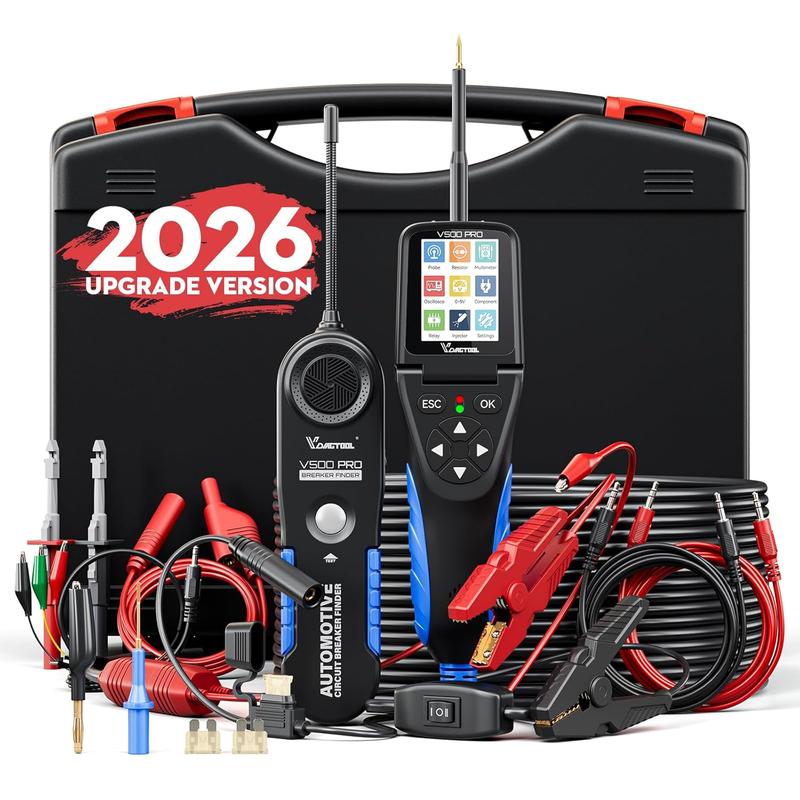 Probador automotriz VDIAGTOOL V500 Pro 2026 - Probador de relés de batería automotriz, herramienta de verificación de voltaje para automóviles, sonda de circuito de 9V-30V, buscador de disyuntores, multímetro, osciloscopio, buscador de circuitos abiertos