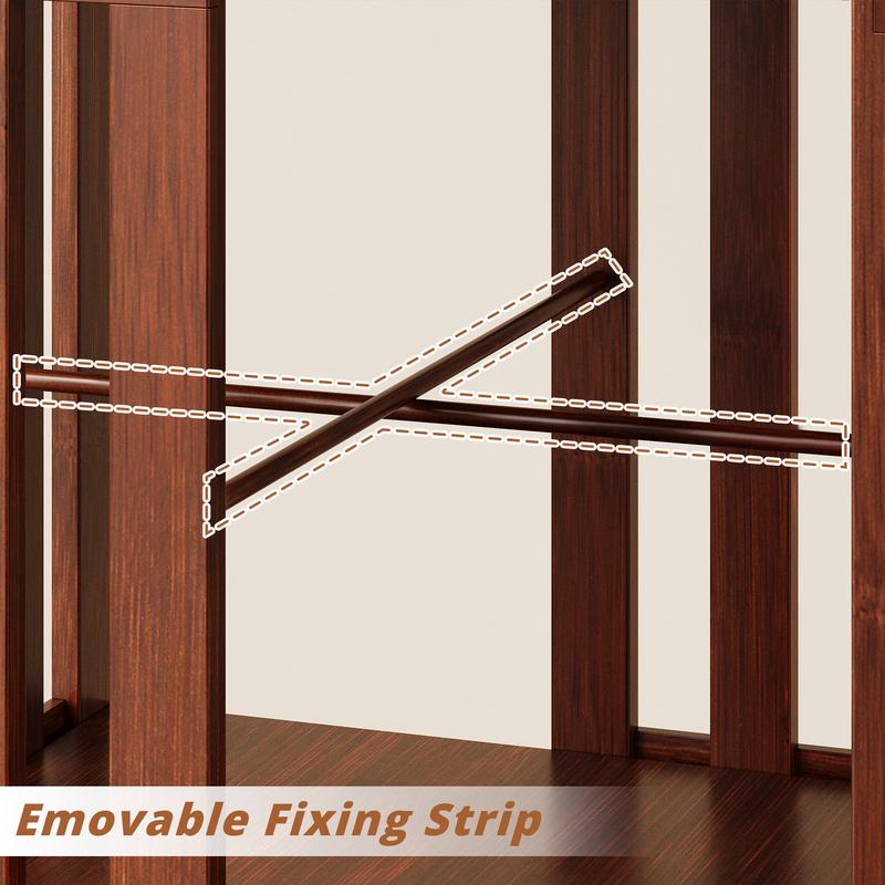 Estantería giratoria de 360° con cajones IRONCK de 60" y 5 niveles de madera de bambú, estantes ergonómicos ajustables, estante de almacenamiento giratorio para sala de estar y dormitorio.
