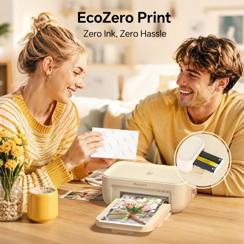 Impresora fotográfica 4x6, impresión inalámbrica WiFi portátil, incluye 20 hojas y 1 cinta, compatible con iPhone y Android, GiftedInLove, el mejor regalo para el cumpleaños de mamá #OfertaDeVerano