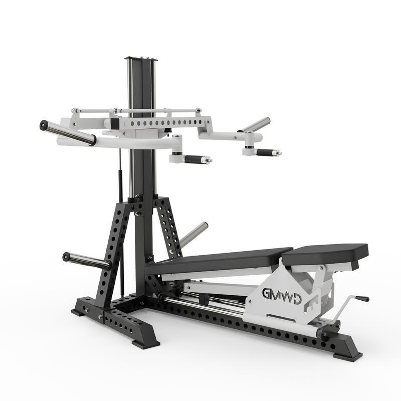 Máquina multifuncional V7 3 en 1 para press de banca y press de hombros, equipo de fitness para entrenamiento de fuerza con ángulos ajustables.