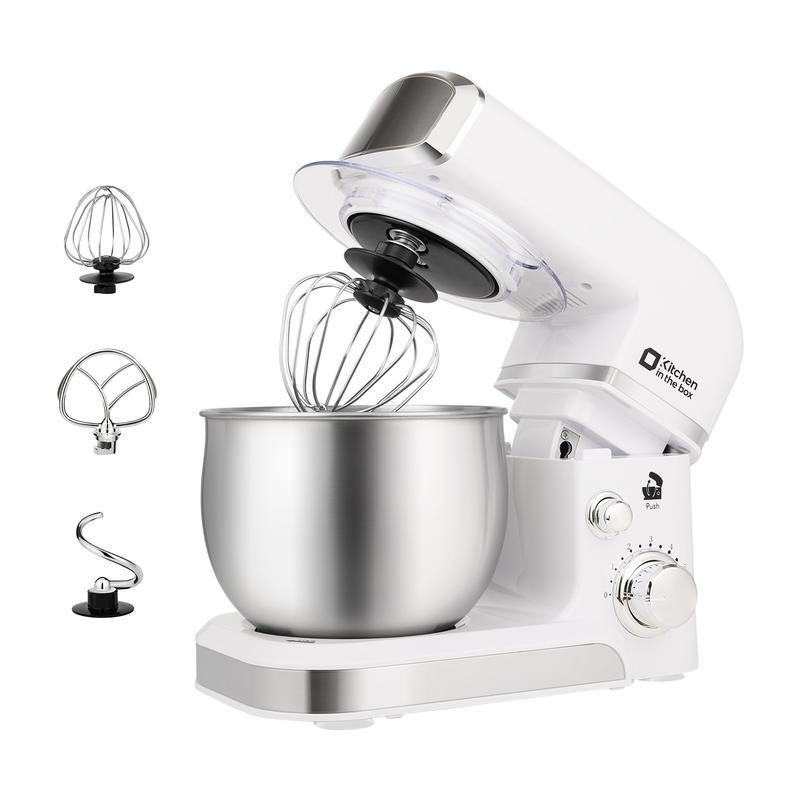 Batidora de pie Kitchen in the Box, batidora eléctrica pequeña de 3.2 cuartos, 6 velocidades, portátil y ligera para uso diario, duradera. ¡Consíguela ahora!