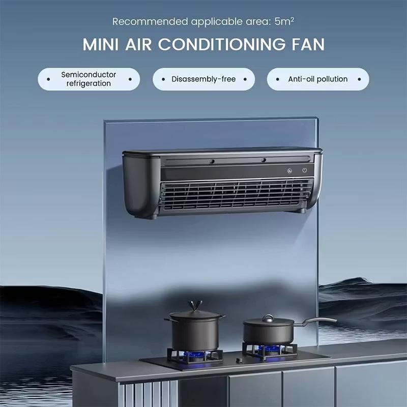 Ventilador de aire acondicionado portátil Saker Mini, enfriador de aire personal, ventilador de cocina de semiconductor con 2 puertos de nebulización, ventilador de escritorio inalámbrico de 6000 mAh con 3 velocidades para el hogar, la oficina, la cocina