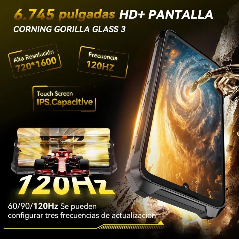Philips Teléfono Inteligente S8325 IP68 Resistente al Agua 10200 mAh Batería 12GB+256GB 6.745\" Pantalla 48MP Cámara NFC Lámpara de Camping A