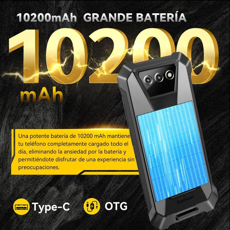Philips Teléfono Inteligente S8325 IP68 Resistente al Agua 10200 mAh Batería 12GB+256GB 6.745\" Pantalla 48MP Cámara NFC Lámpara de Camping A