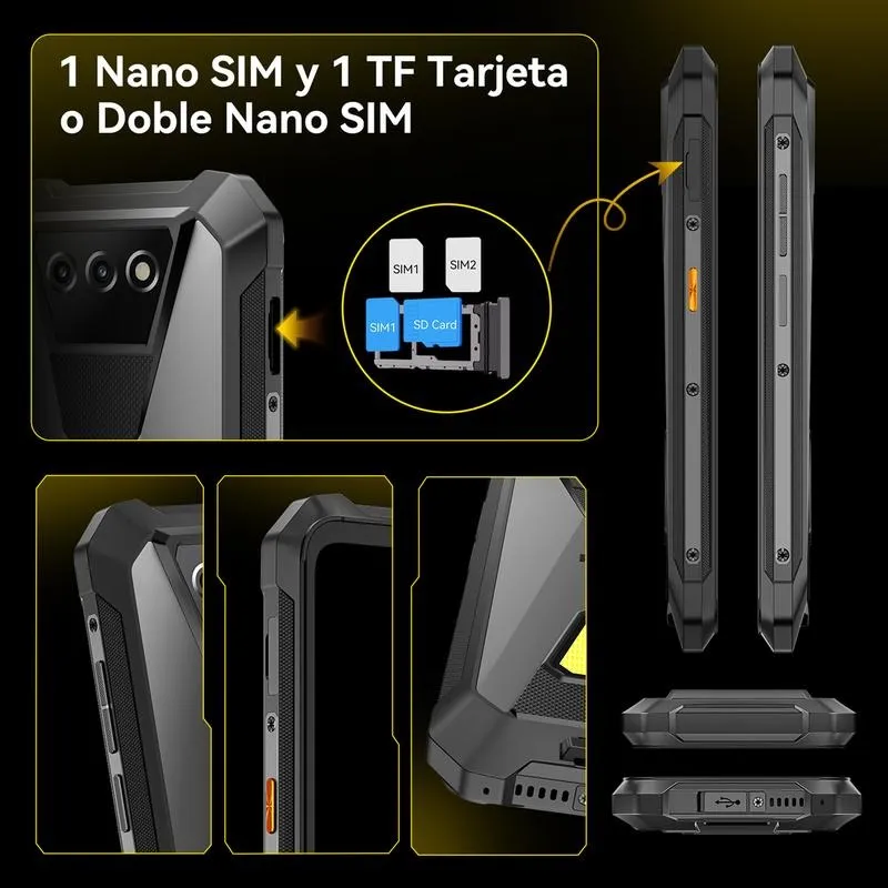 Philips Teléfono Inteligente S8325 IP68 Resistente al Agua 10200 mAh Batería 12GB+256GB 6.745\" Pantalla 48MP Cámara NFC Lámpara de Camping A