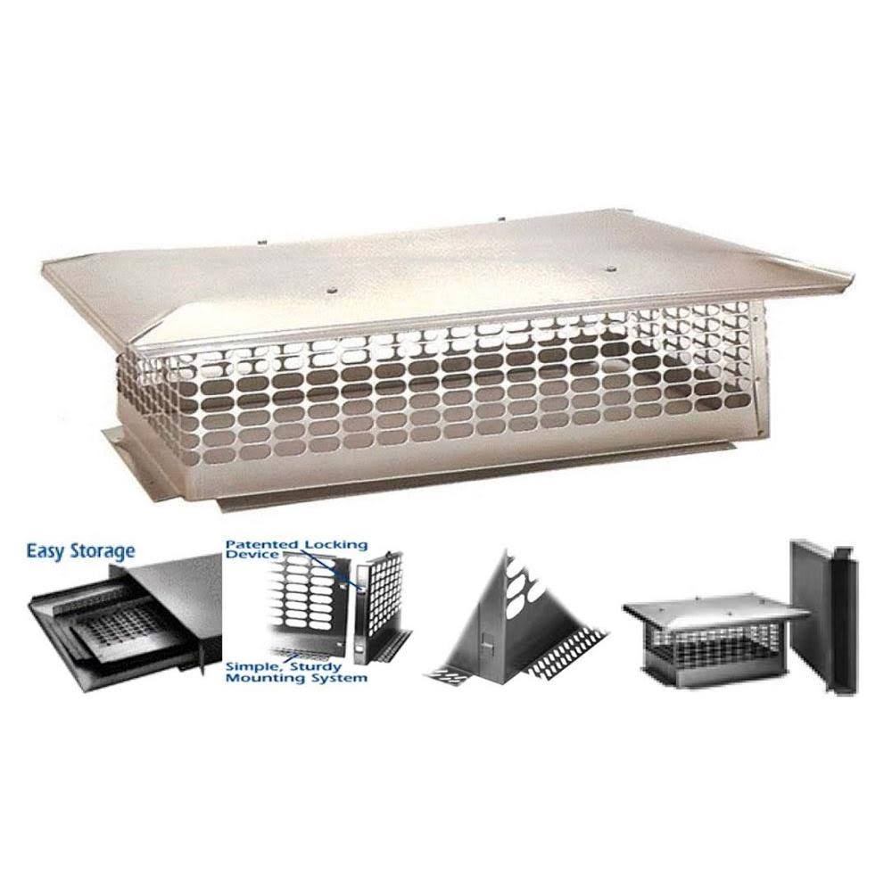 The Forever Cap 25 in. x 31 in. Fixed Stainless Steel Chimney Cap